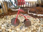 Red Tricycle with Wood Wheels