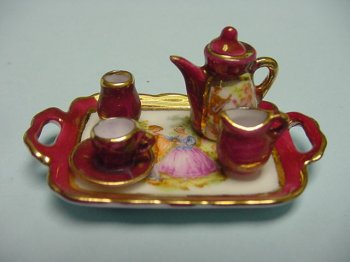 Limoges Style Tea Set with Tray