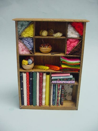 Shelf with Fabrics and Yarn - Click Image to Close